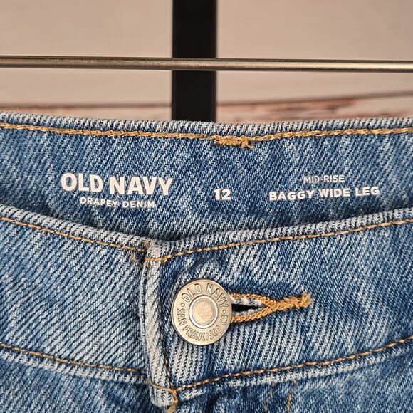 Old Navy Baggy Wide Leg Jean Blue Size 12 - Picture 3 of 7